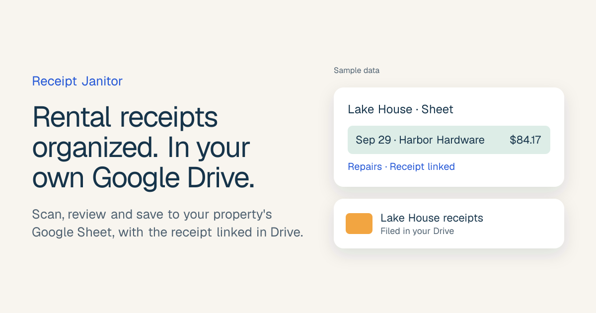 Receipt Janitor — a receipt organizer for landlords, would love feedback